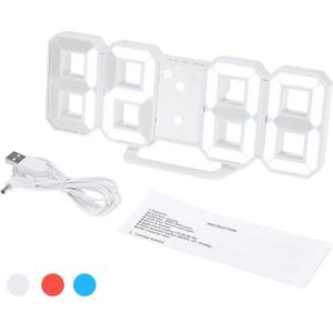 3D Led Klok Alarm Usb Lading Elektronische Digitale Wandklokken Woondecoratie 964E