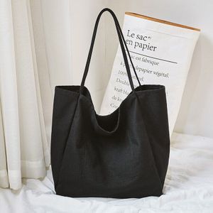 Vrouwen Grote Canvas Boodschappentas Herbruikbare Soild Extra Grote Tote Boodschappentas Eco Milieu Shopper Schoudertassen Voor Jong Meisje