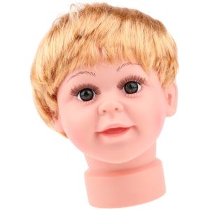 Mooie Realistische Baby Kind Mannequin Hoofd Pruik Voor Hoed Cap Display M