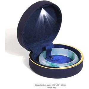 B-LIFE Ring Box Met Led Verlichte Voor Voorstel Engagement Wedding Fluwelen Hanger Armband Sieraden Case