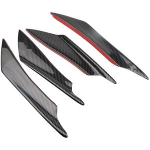 4 Stuks Carbon Fiber Stijl Auto Bumper Fin Canard Splitter Diffuser Valentie Spoiler Lip