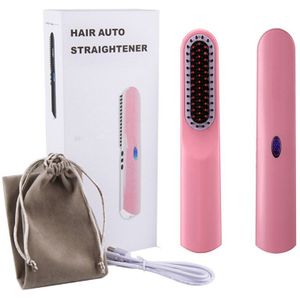 Draadloze Elektrische Haar Rechttrekken Borstel Professionele Stijltang Unisex Stijltang Kam Baard Borstel