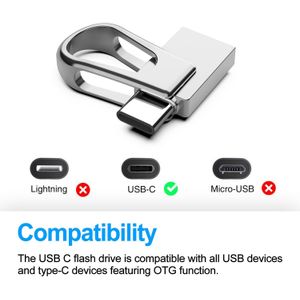 Waterdichte Usb 3.0 Flash Drive 32Gb 64Gb 128Gb Mini Otg Type C Memory Stick F Android Telefoon
