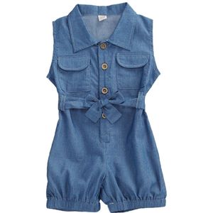 Peuter Baby Meisje Denim Romper Katoen Mouwloze Body