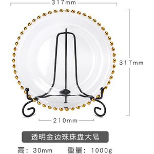 Westerse Diner Plaat Eenvoudige Glazen Plaat Creatieve Parel Plaat Kussen Plaat Europese Fruitschaal Transparante Fruitschaal