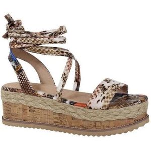 Zomer Vrouwen Snake Sandalen Platform Hakken Cross Strap Enkel Lace Peep Toe Beach Party Dames Schoenen Zapatos De mujer