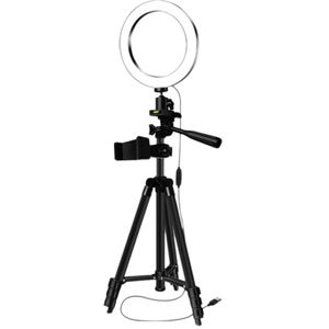 Statieven Selfie Stick Met Ring Vullen Licht Dimbare Ring Led Lamp Studio Camera Ring Licht Foto Telefoon Video Light Lamp