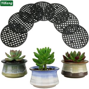 100-10Pc Bloempot Gat Mesh Pad Ronde Zwarte Bloempot Bodem Filter Pad Ingemaakte Ademend Lekvrij Bodem Rooster mat Bonsai Mat