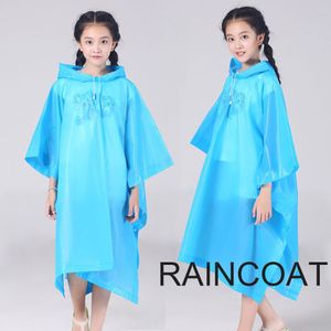 Herbruikbare Eva Regenjas Met Rugzak Slot Hooded Voor Kinderen Regen Poncho Verdikte Waterdicht Kids Clear Tour Regenkleding Pak