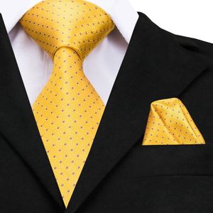 Mode Gele Mens Ties Populaire Stippen stropdassen voor Mannen 160 cm Lange 8.5 cm Breed Grote mannen tie Vierkante manchetknopen Set GP-009