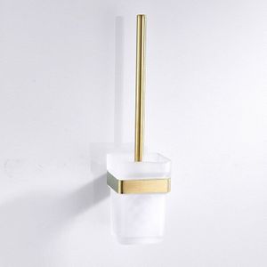 Toiletborstel Met Houder Geborsteld Goud Roestvrij Staal Badkamer Decoratie Accessoires (Geborsteld Goud)
