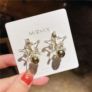 Korea Stijl Meisje Earring Jassen Zilveren Naald Strass Pentagram Ster Oorbellen Voor Vrouwen Mode-sieraden Accessoires