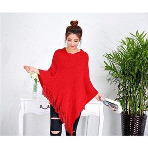 Losse Gebreide Kasjmier Kwastje Poncho Vrouwen Kaki Shawl Wrap Luxe Sjaals Vrouwelijke Stola V-hals Dames Cape Kleding