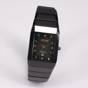 JZZAM Luxe Mode Rechthoek Waterdicht Stijl Quartz Keramiek Armband Horloge Heren en Vrouwen Jurk Horloges Klok