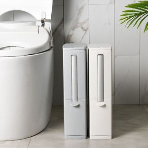 Plastic Prullenbak Met Toiletborstel 3 In 1 Badkamer Smalle Afval Bin Multifunctionele Vuilniszak Dispenser Emmer Keuken Vuilnisbak
