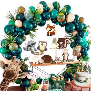 Jungle Safari Thema Feestartikelen Groene Ballonnen Guirlande Boog Kit Verjaardag Baby Shower Bos Party Christmas Decorations