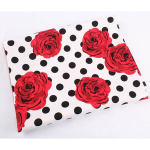 Kleine stippen rode rozen bloem patroon Katoen twill stof voor maken kleding blouse hoeden DIY naaien