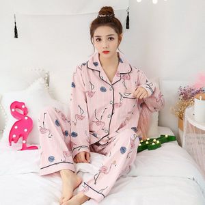 Herfst Koreaanse Mode Cherry Katoen Moederschap Pyjama Verpleging Nachtjapon Borstvoeding Zwangerschap Pyjama Pak