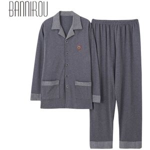 Bannirou 2 Stuks Pijama Hombre Set Winter Nachtkleding Voor Man 100% Katoen Pyjama Past Mannen Thuis Kleding l-XXXL