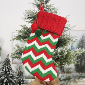 Kerst Gebreide Elanden Kerst Sokken Rode En Witte Wollen Gebreide Sokken Kinderen Bag Kerstboom Hanger