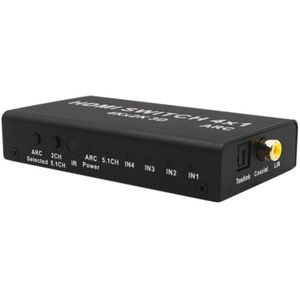 4K Hdmi Switcher 4X1 4 Poorten Hdmi Selector Switcher 4 In1 Out Met Ir Afstandsbediening Ondersteunt 4K @ 60Hz 4K2K Hdr 3D