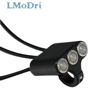 Lmodri Motorfiets Schakelaar 22 Mm Stuur Mount Schakelaars Koplamp Gevaar Rem Mistlamp Op-Off Aluminium Met Indicator diy