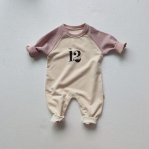 Casual Herfst Baby Rompertjes Lange Mouw Jongens Baby Kleding Meisjes Katoen Jumpsuit Nummer Gedrukt 12 Baby Kleding 0-24M
