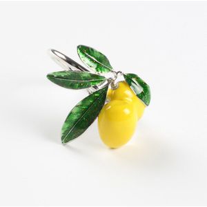 10Pcs Simulatie Lemon Plant Servet Ring Fruit Maaltijd Gesp Hotel Model Kamer Servet Ring
