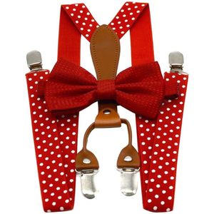 Party Voor Broek Polka Dot Strikje Verstelbare Elastische Bruiloft Volwassen 4 Clip Bretels Jarretel Kleding Accessoires Navy Rood
