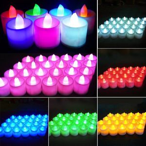24 Kleur Vlamloze LED Theelicht Tea Kaarsen Bruiloft Licht Batterij Kleurrijke Lamp