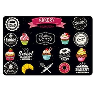 1/2Pcs Anti-Slip Cartoon Keuken Mat Kleur Brood Cake Entree Bed Tapijt Slaapkamer Eettafel Deco moderen Art Vloerkleed