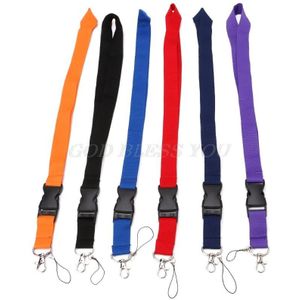 Een Kleur Zwart Blank Plain Sleutel Lanyard Badge Id Houders Telefoon Hals Bandjes