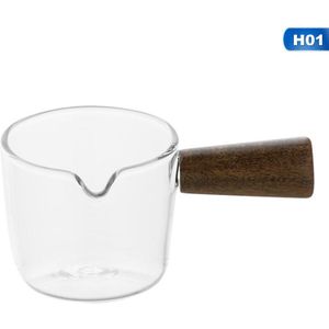 Glas Melkkan Mini Houten Handvat Voor Koffie Brood Melkkan Creatieve Steak Saus Emmer Honing Cup Kruiden Kleine Schotel