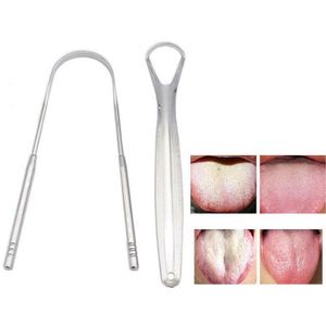 Tong Schraper Schoner Voor Volwassenen Chirurgisch Roestvrij Staal Metalen Tong Borstel Tandheelkundige Kit Professionele Elimineren Slechte Adem