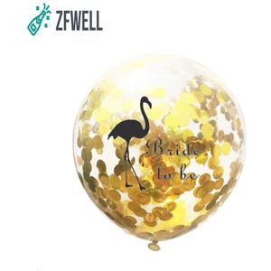 ZFWELL5pcs/lot12inch transparante ronde flamingo bruid om rose gold glitter pailletten latex ballon wedding party decoration.6.5