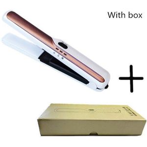 Draadloze Stijltang Flat Iron Mini Usb Oplaadbare Haar Ijzer Rechttrekken Keramische Draadloze Hair Straightening Tool