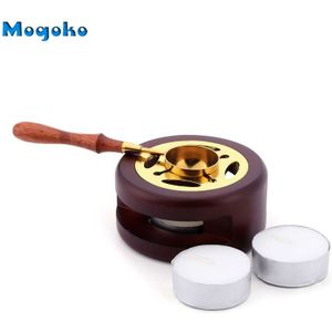 Mogoko Lakzegel Warmer Wax Seal Oven Smelten Lepel Witte Wax Kralen Smelten Tool Kit Houten Wax Smelten Voor wax Seal Stamp