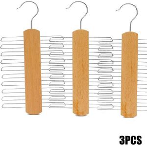 Hout Tie Hangers Multifunctionele Anti-Slip Kleerhanger Voor Ties Riemen Sjaal AUG889
