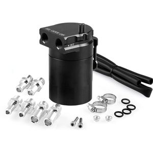 1Set Universele 300 Ml Aluminium Auto Motor Oil Catch Kan Verbijsterd Cilinder Kit Air Olie Separator Tank Reservoir Auto stylin