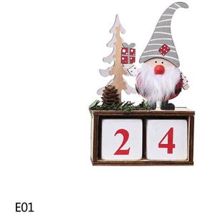 Kerst Kalender Countdown Houten Kerstman Kalenders Xmas Party Ornamenten Desktop Decoratie