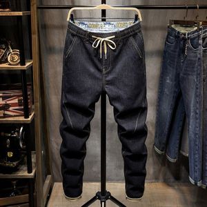 Spring Summer Mens Thin Jeans Plus Size Loose Hip Hop Harem Pants Elasticity Black Denim Trousers Streetwear 5XL 6XL 7XL