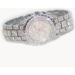 Luxe Vrouwen Strass Horloges Goud Zilver Horloge Dames Quartz Horloges Valentijn Cadeau