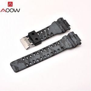 16 Mm Silicone Horlogeband Voor Casio G-Shock GA-110 GA-100 GA-120 Camouflage Rubber Waterdicht Mannen Horloge Band Strap Voor G Shock