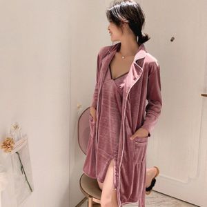 MECHCITIZ winter fluwelen robe & gown sets voor vrouwen V-hals herfst badjas pyjama sexy lange robes nachtkleding pyjama thuis