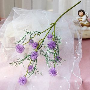 Kunstmatige Thistle Bloemen Faux Plastic Fall Planten Glitch Sprays Middelpunt Decor Bruiloft Valentijnsdag Woondecoratie