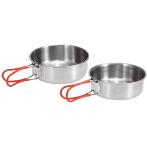 2 stuks Rvs Bowls voor Outdoor Camping Keuken Diner Platen rvs kommen Borden Koken Set Servies Pot