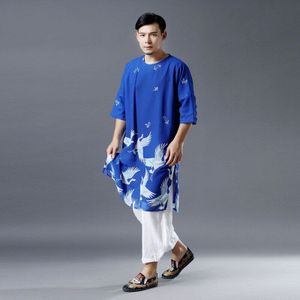 Traditionele chinese kleding voor mannen mannelijke Chinese mandarijn kraag shirt blouse wushu kung fu outfit China shirt tops TA369