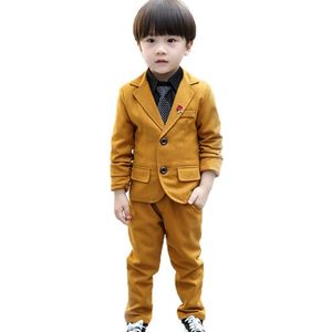 Jongens Pak voor Bruiloften Prom Party Bloem Jongens Smoking Kids Formele Blazer Jasje Shirt Broek 3 Stuks Kinderen Prestaties Kostuum