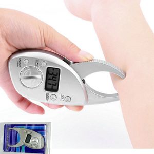 Digital Body Fat Caliper Nekplooimeting Fat Dikte Remklauw Slank Gids Huidplooi Remklauw Digitale Adipometers