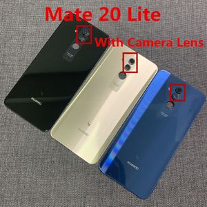 Voor 6.3 "Huawei Mate 20 Lite Back Glas Batterij Cover Achterdeur Case Panel Voor Mate 20 Lite Back cover Behuizing Met Camera Lens